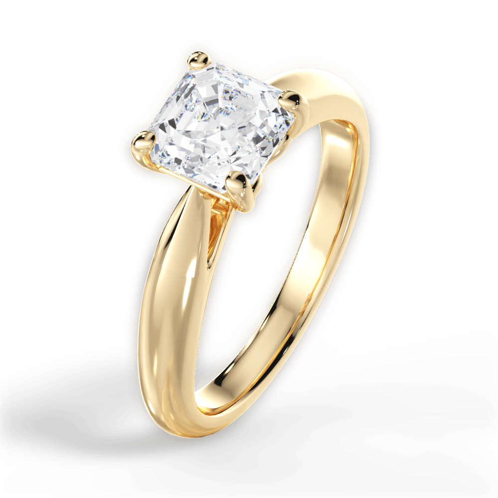Colleen Asscher Cut Lab Grown Diamond 18Kt Yellow Gold Engagement Ring - View 4