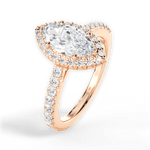Kathleen Marquise Cut Lab Grown Diamond 18Kt Rose Gold Engagement Ring - View 4