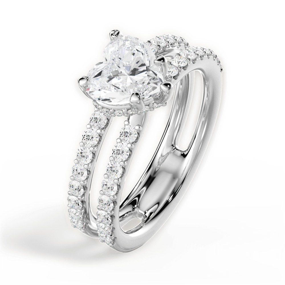Christie Heart Cut Lab Grown Diamond Platinum Engagement Ring - View 2