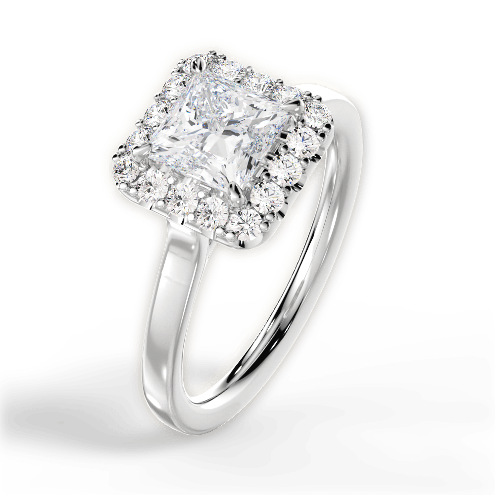 Fiona Princess Cut Lab Grown Diamond Platinum Engagement Ring - View 2
