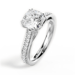 Deborah Cushion Cut Lab Grown Diamond Platinum Engagement Ring - View 3