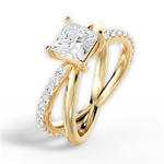 Jennifer Princess Cut Lab Grown Diamond 18Kt Yellow Gold Engagement Ring - View 3