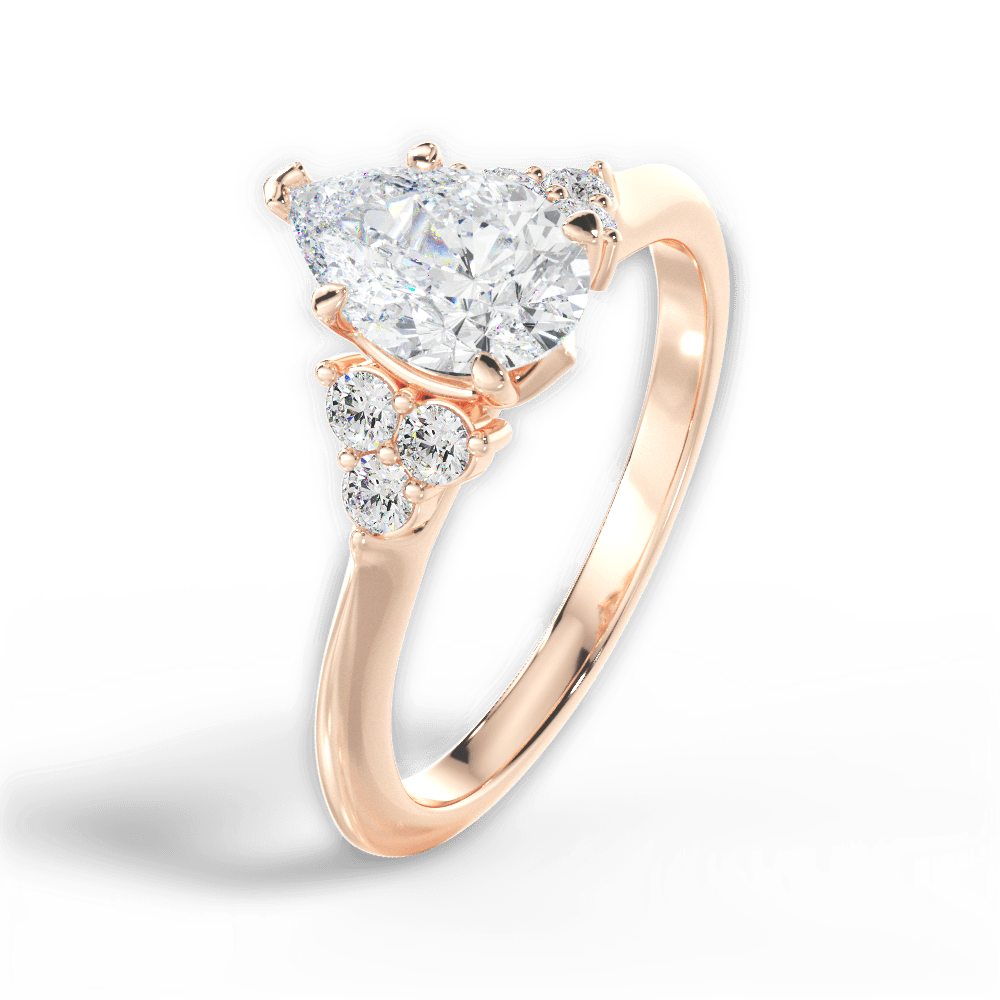 Celeste Pear Cut Lab Grown Diamond 18Kt Rose Gold Engagement Ring - View 3