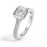 Deanna Asscher Cut Lab Grown Diamond 18Kt White Gold Engagement Ring - View 3