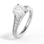 Leslie Oval Cut Lab Grown Diamond 14Kt White Gold Engagement Ring - View 4