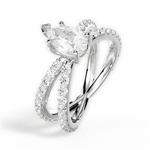Lauren Pear Cut Lab Grown Diamond 18Kt White Gold Engagement Ring - View 4
