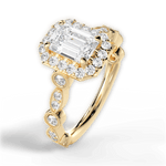 Irene Emerald Cut Lab Grown Diamond 18Kt Yellow Gold Engagement Ring - View 3