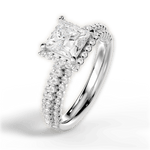 Jocelyn Princess Cut Lab Grown Diamond 18Kt White Gold Engagement Ring - View 2
