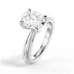 Elaine Oval Cut Lab Grown Diamond 18Kt White Gold Engagement Ring - View 3