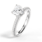 Giselle Heart Cut Lab Grown Diamond Platinum Engagement Ring - View 4