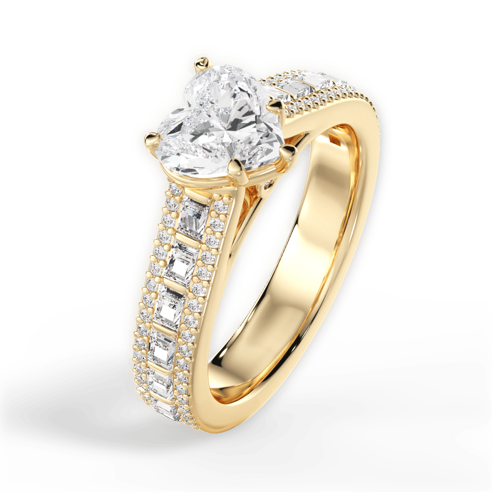 Lynn Heart Cut Lab Grown Diamond 18Kt Yellow Gold Engagement Ring - View 2