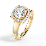 Jasmin Round Cut Lab Grown Diamond 18Kt Yellow Gold Engagement Ring - View 3