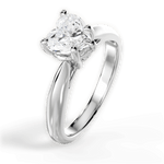 Beverly Heart Cut Lab Grown Diamond Platinum Engagement Ring - View 4