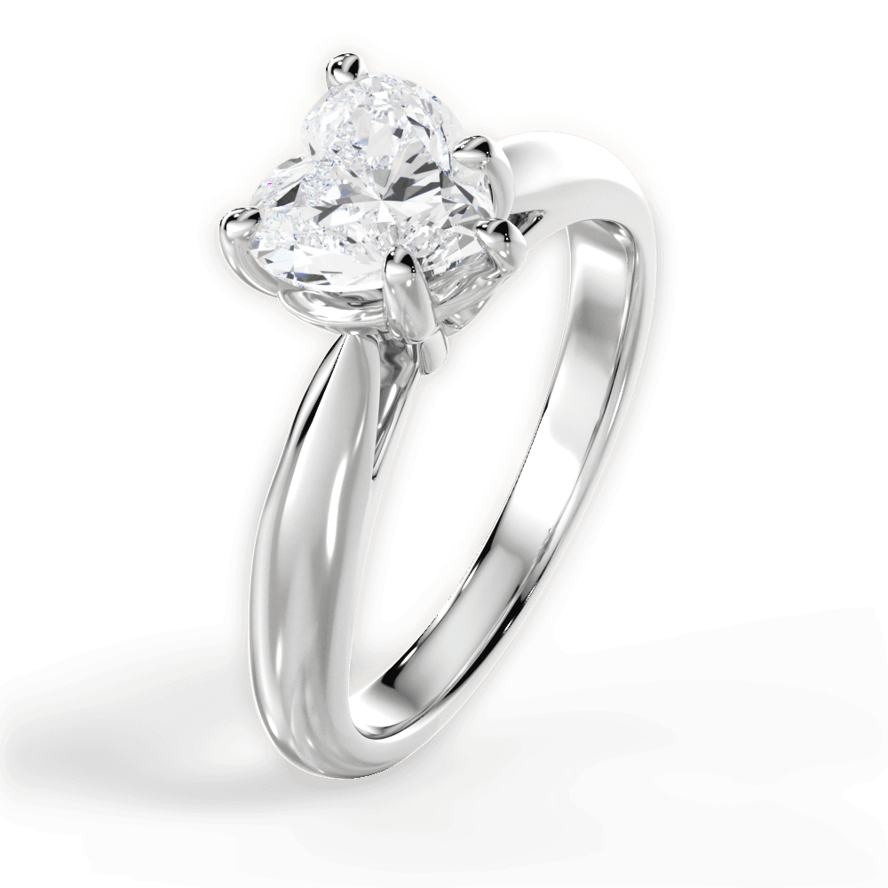 Beverly Heart Cut Lab Grown Diamond Platinum Engagement Ring - View 4
