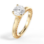 Carrie Round Cut Lab Grown Diamond 18Kt Yellow Gold Engagement Ring - View 4
