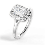 Geneva Emerald Cut Lab Grown Diamond 14Kt White Gold Engagement Ring - View 4