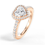 Kathleen Heart Cut Lab Grown Diamond 18Kt Rose Gold Engagement Ring - View 2