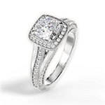 Lillian Cushion Cut Lab Grown Diamond 14Kt White Gold Engagement Ring - View 3