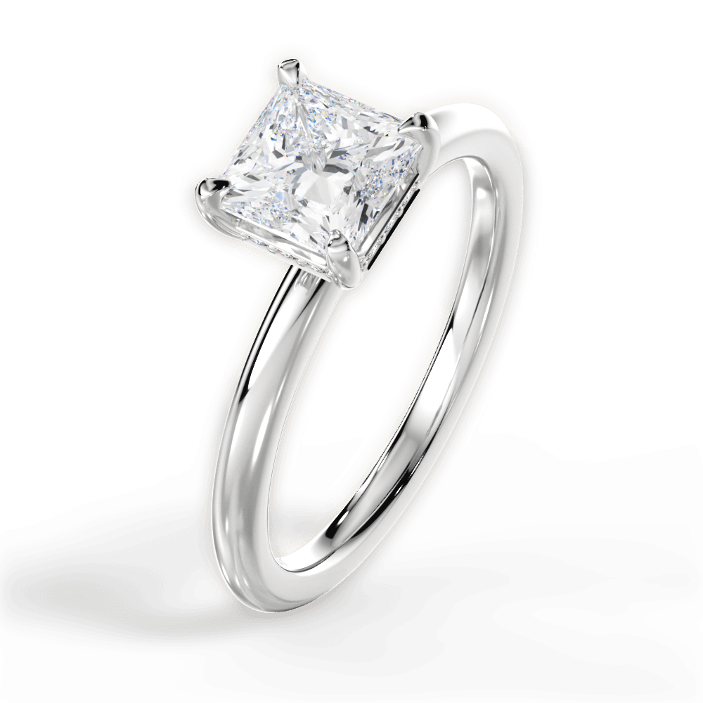 Brenda Princess Cut Lab Grown Diamond Platinum Engagement Ring - View 3