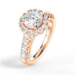 Lacey Round Cut Lab Grown Diamond 18Kt Rose Gold Engagement Ring - View 3