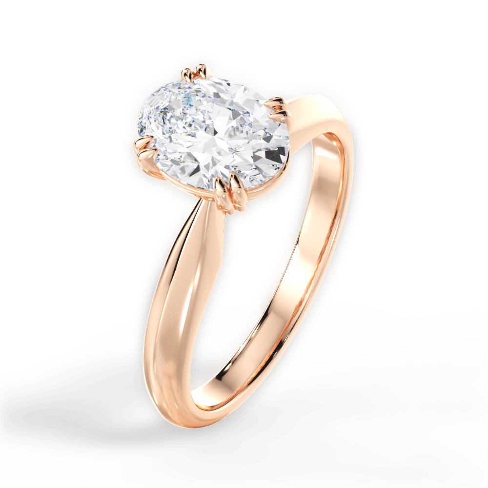 Claudia Oval Cut Lab Grown Diamond 18Kt Rose Gold Engagement Ring - View 4
