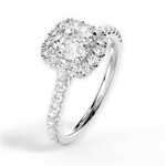 Ingrid Asscher Cut Lab Grown Diamond 18Kt White Gold Engagement Ring - View 4