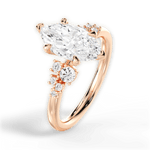 Carmen Marquise Cut Lab Grown Diamond 18Kt Rose Gold Engagement Ring - View 2