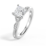 Cassie Princess Cut Lab Grown Diamond 18Kt White Gold Engagement Ring - View 2