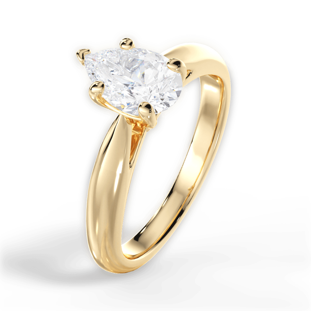 Colleen Pear Cut Lab Grown Diamond 18Kt Yellow Gold Engagement Ring - View 3