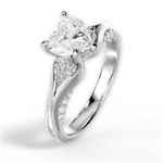 Isabel Heart Cut Lab Grown Diamond Platinum Engagement Ring - View 2