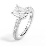 Joan Radiant Cut Lab Grown Diamond 18Kt White Gold Engagement Ring - View 3