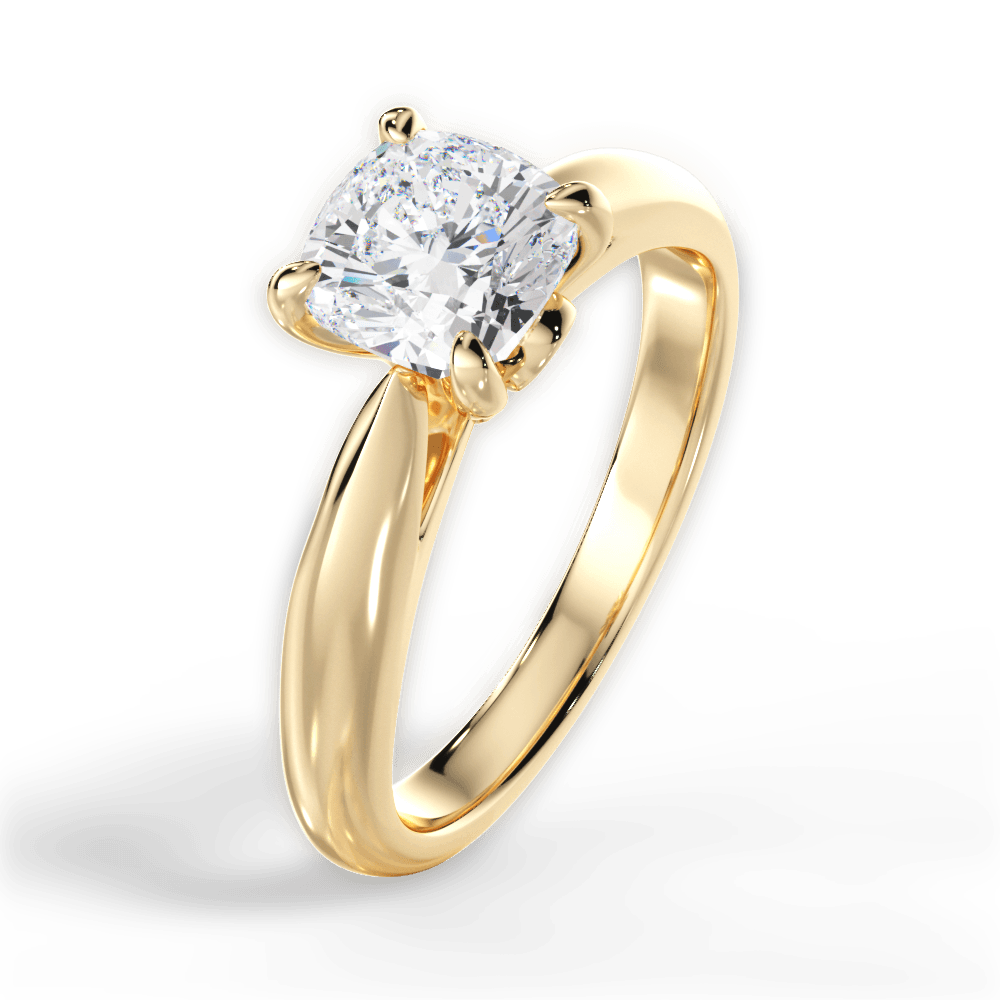 Dolores Cushion Cut Lab Grown Diamond 18Kt Yellow Gold Engagement Ring - View 4