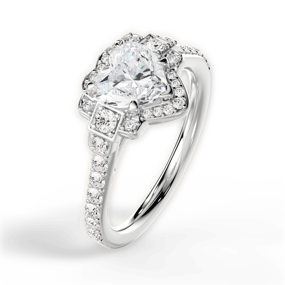 Joyce Heart Cut Lab Grown Diamond 14Kt White Gold Engagement Ring - View 3