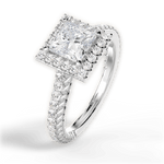 Kim Princess Cut Lab Grown Diamond 14Kt White Gold Engagement Ring - View 2