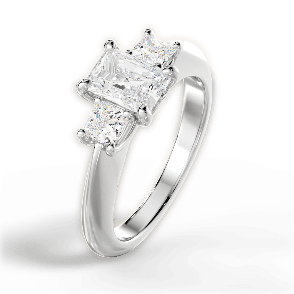 Dorothy Radiant Cut Lab Grown Diamond Platinum Engagement Ring - View 4