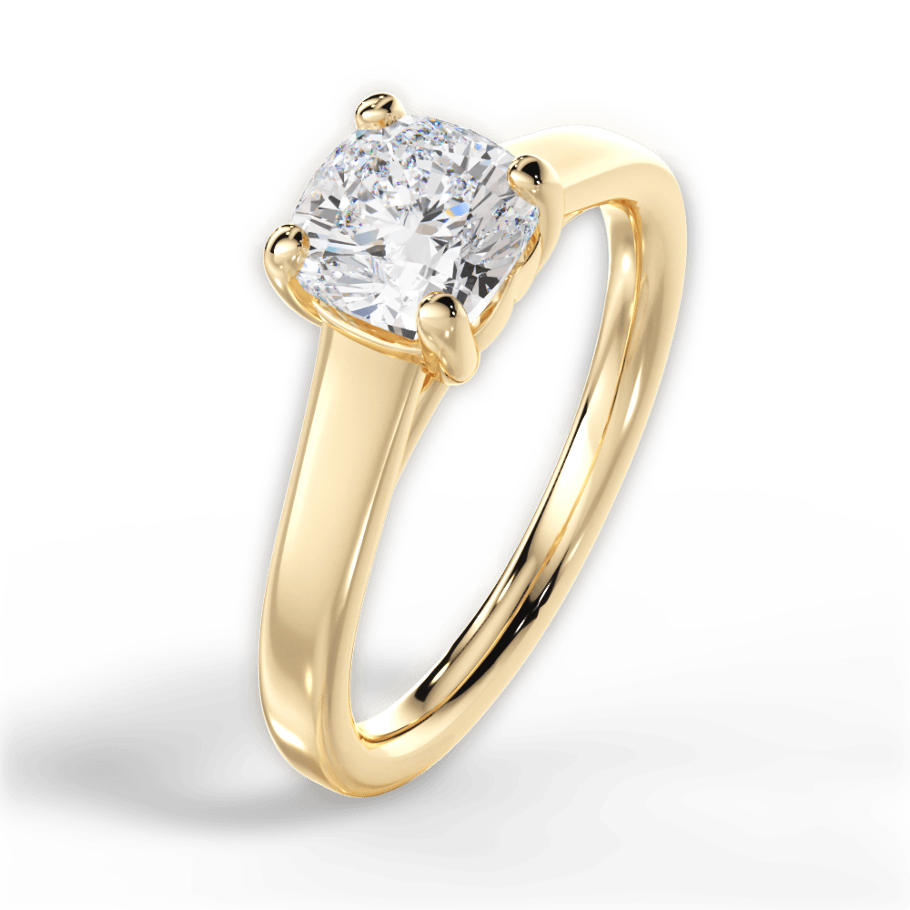 Ariana Cushion Cut Lab Grown Diamond 18Kt Yellow Gold Engagement Ring - View 4