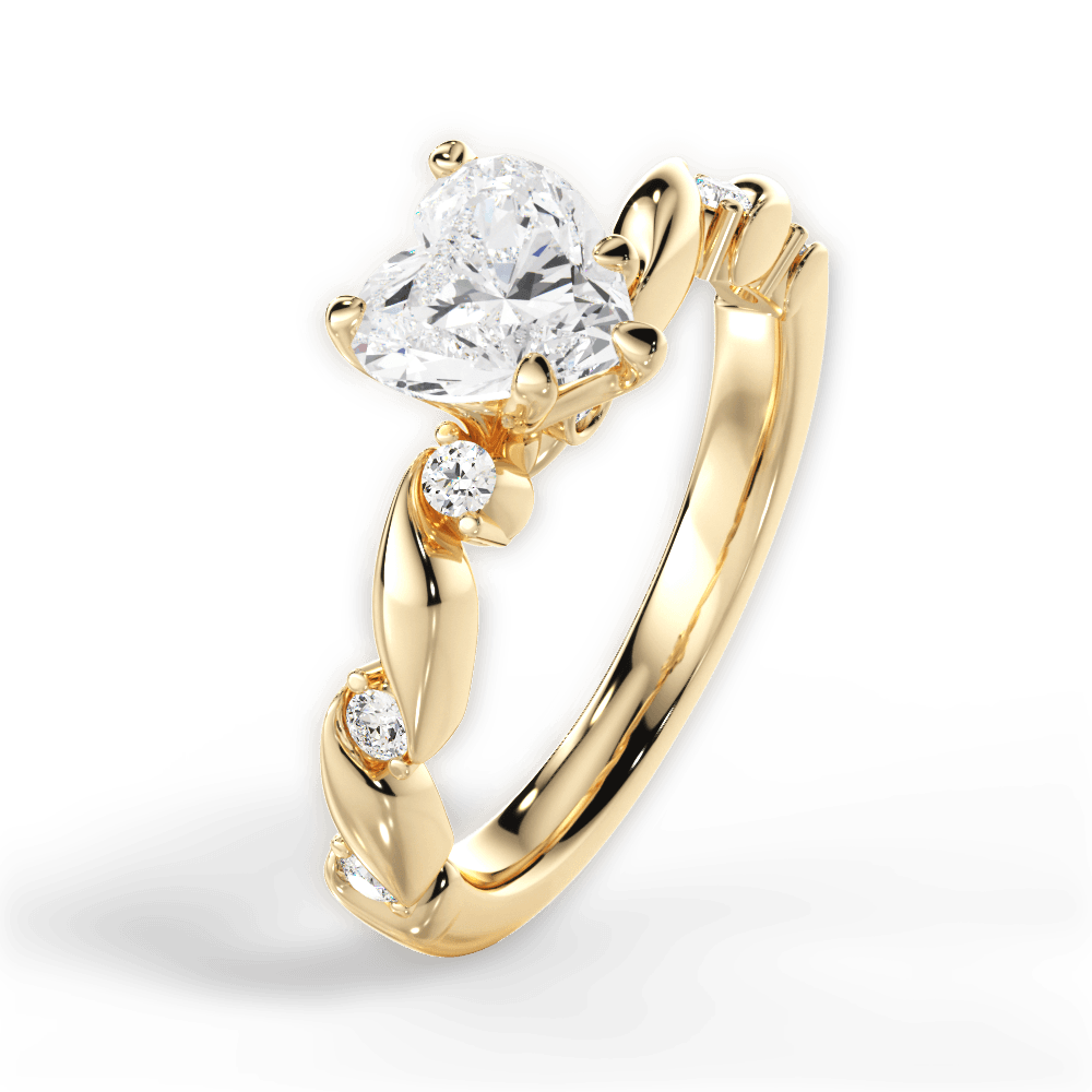 Emma Heart Cut Lab Grown Diamond 18Kt Yellow Gold Engagement Ring - View 3