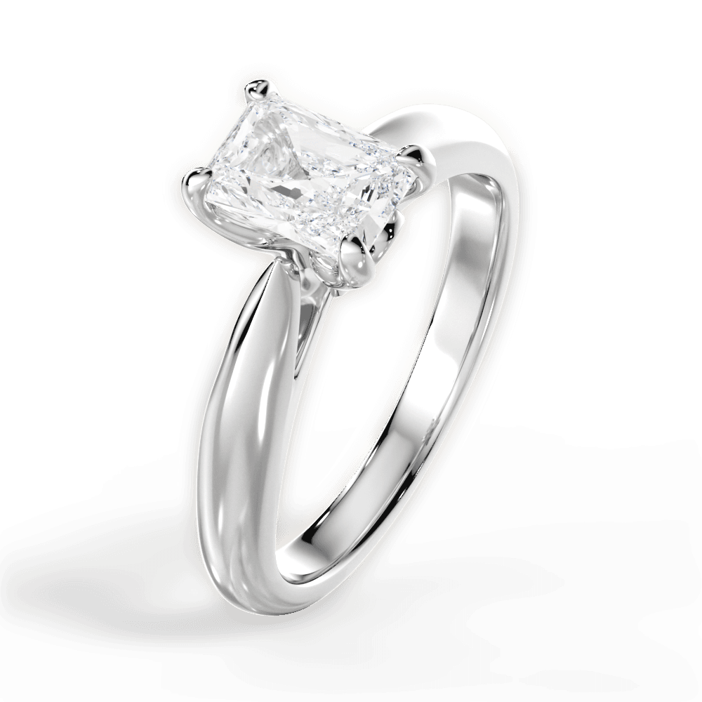 Beverly Radiant Cut Lab Grown Diamond Platinum Engagement Ring - View 4