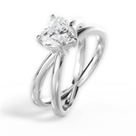 Ada Heart Cut Lab Grown Diamond 18Kt White Gold Engagement Ring - View 3