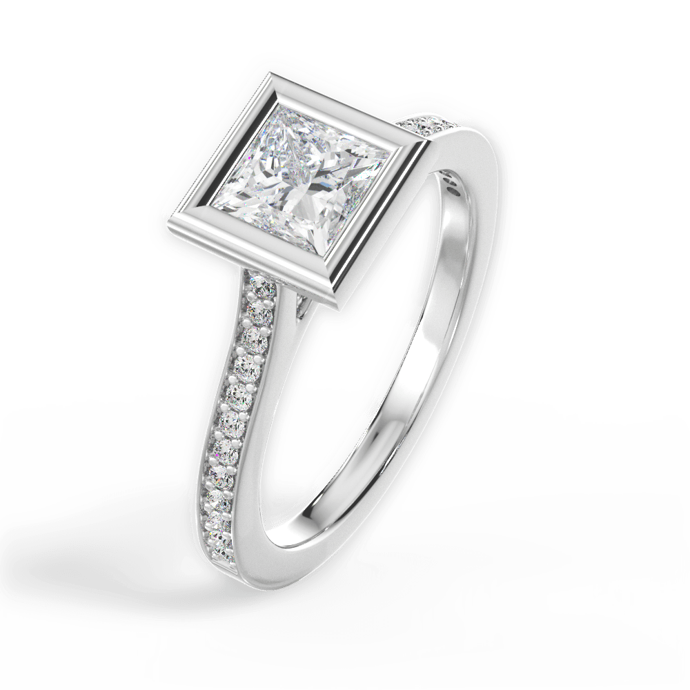 Deanna Princess Cut Lab Grown Diamond Platinum Engagement Ring - View 2
