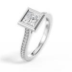 Deanna Princess Cut Lab Grown Diamond 18Kt White Gold Engagement Ring - View 2