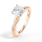 Charlotte Round Cut Lab Grown Diamond 18Kt Rose Gold Engagement Ring - View 2