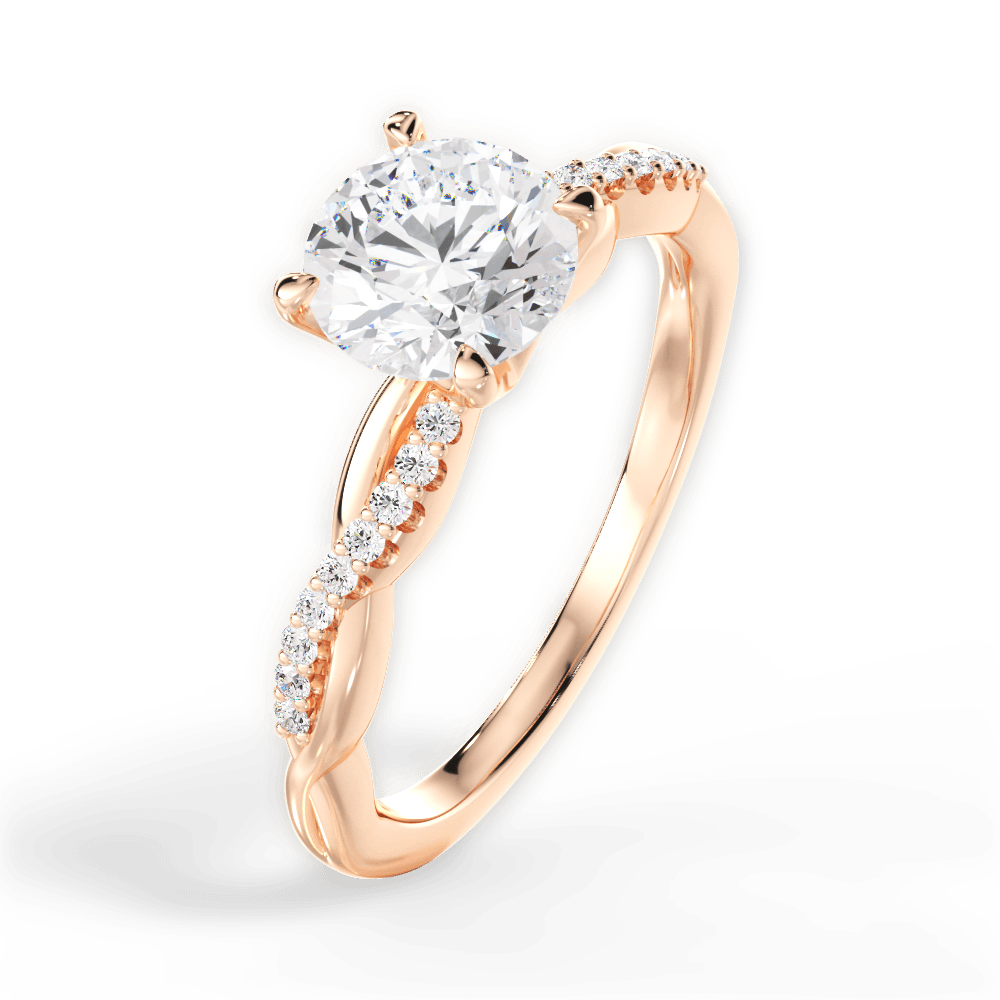 Charlotte Round Cut Lab Grown Diamond 18Kt Rose Gold Engagement Ring - View 2