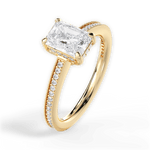 Janet Radiant Cut Lab Grown Diamond 18Kt Yellow Gold Engagement Ring - View 2