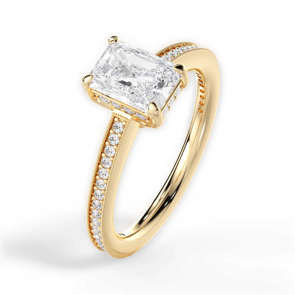 Janet Radiant Cut Lab Grown Diamond 18Kt Yellow Gold Engagement Ring - View 2