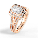 Mackenzie Radiant Cut Lab Grown Diamond 18Kt Rose Gold Engagement Ring - View 2