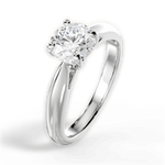 Amy Round Cut Lab Grown Diamond 18Kt White Gold Engagement Ring - View 3