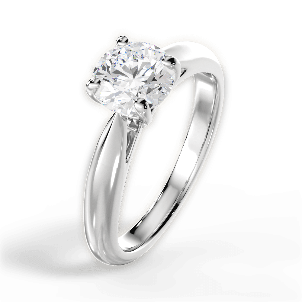 Amy Round Cut Lab Grown Diamond 18Kt White Gold Engagement Ring - View 3