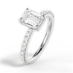 Elsie Emerald Cut Lab Grown Diamond 14Kt White Gold Engagement Ring - View 4