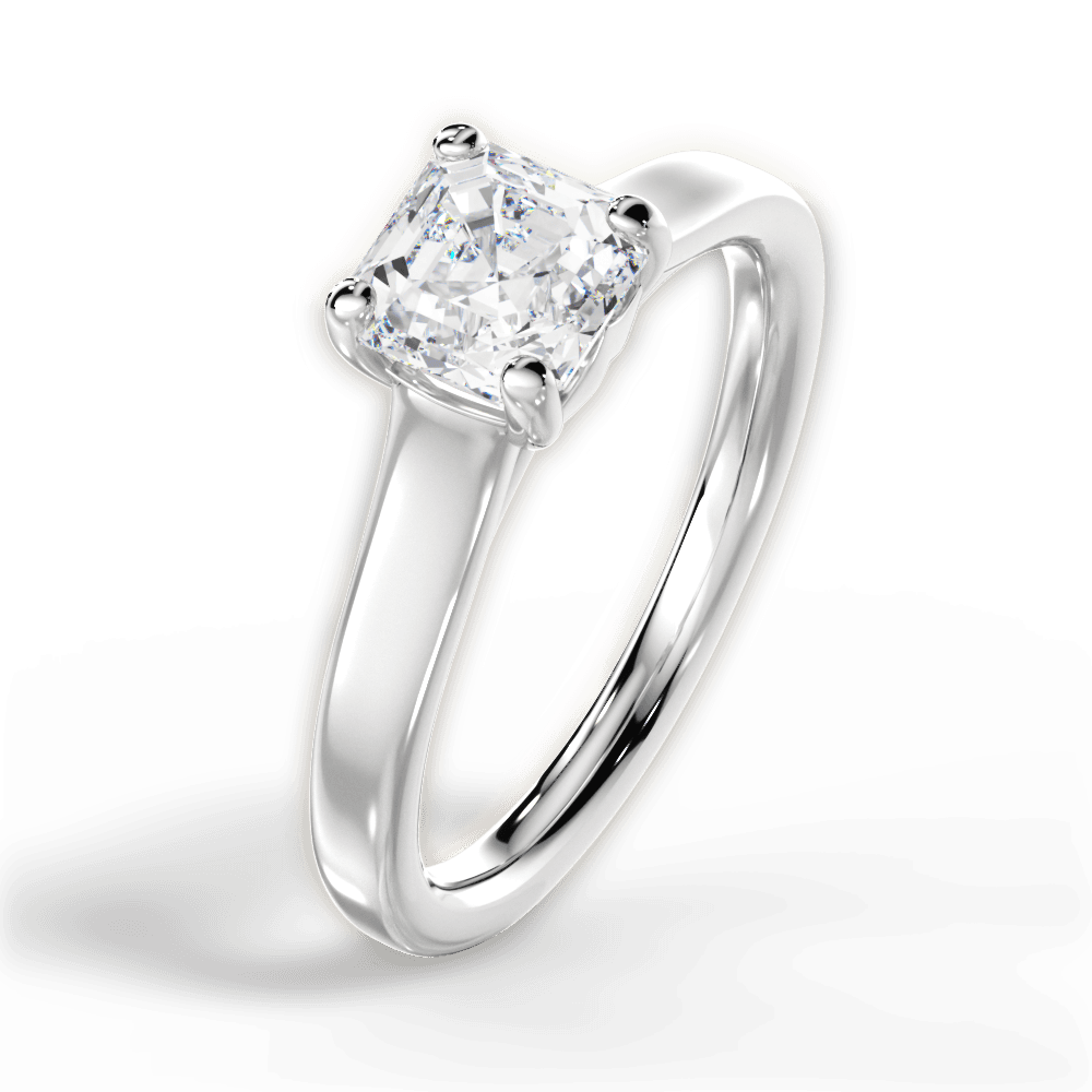 Ariana Asscher Cut Lab Grown Diamond 18Kt White Gold Engagement Ring - View 4